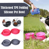 Rubber Foldable Double Bowl Pet Feeding Bowl Pets Supplies Dog Cat Bowls for travel