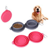 Rubber Foldable Double Bowl Pet Feeding Bowl Pets Supplies Dog Cat Bowls for travel