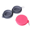 Rubber Foldable Double Bowl Pet Feeding Bowl Pets Supplies Dog Cat Bowls for travel
