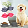 Rubber Foldable Double Bowl Pet Feeding Bowl Pets Supplies Dog Cat Bowls for travel