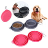 Rubber Foldable Double Bowl Pet Feeding Bowl Pets Supplies Dog Cat Bowls for travel