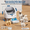 Automatic Litter Box Self Cleaning Open-Top Kitty Cat Litter Box ,w/ App Control